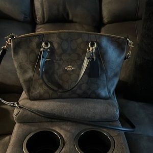 Coach satchel brown and black comes with strap new used